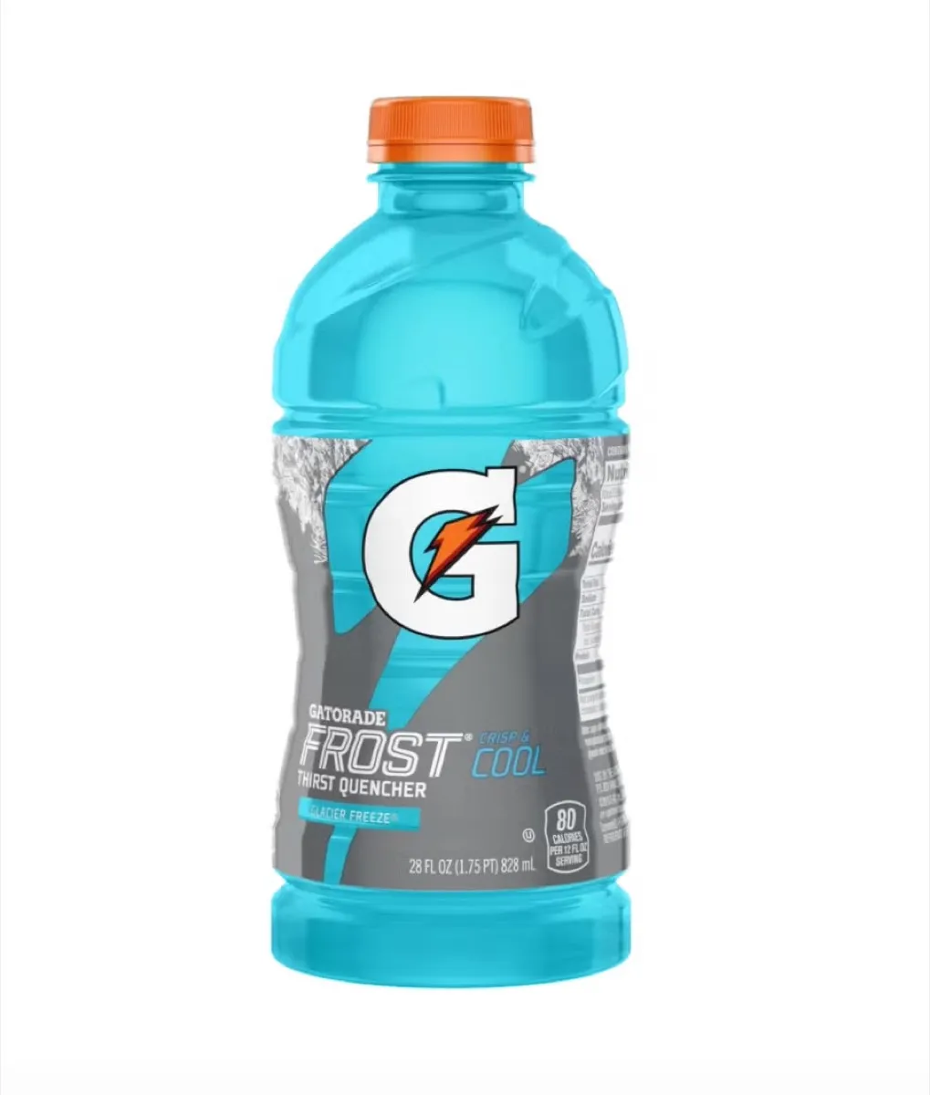 A bottle of Frost Glacier Freeze Gatorade