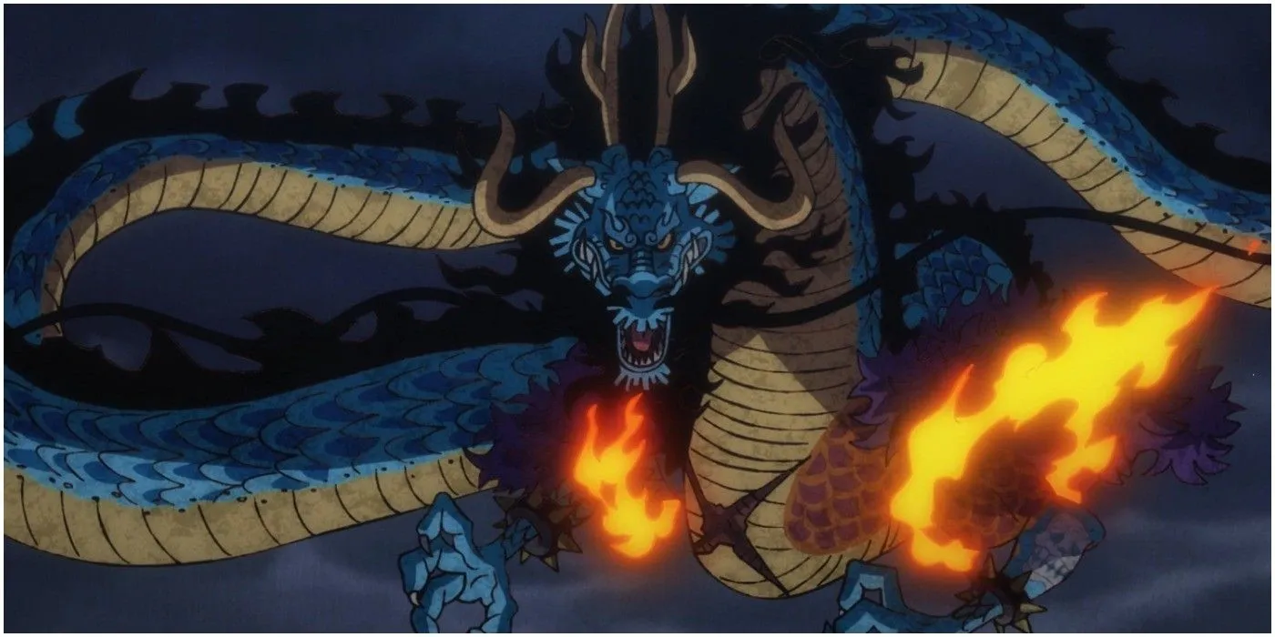 Kaido sous sa forme de dragon dans One Piece