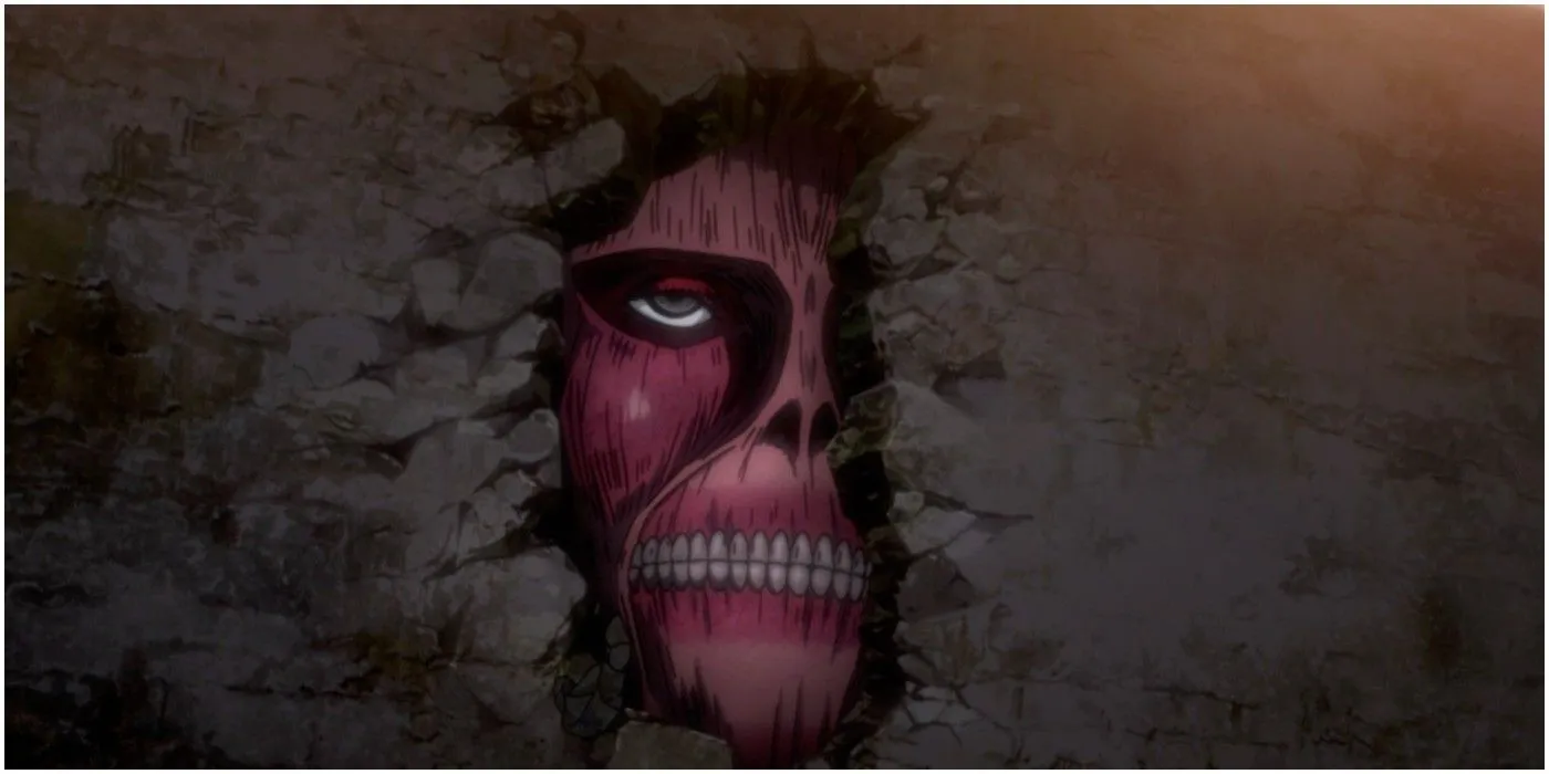 Der erste Auftritt eines Mauertitans in Attack on Titan