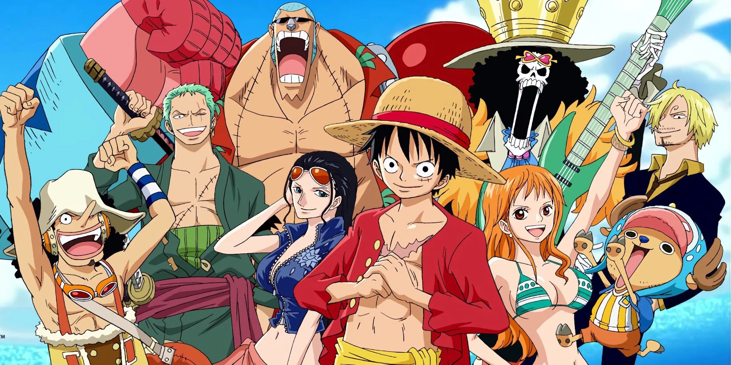 Ruffy und die Crew posieren