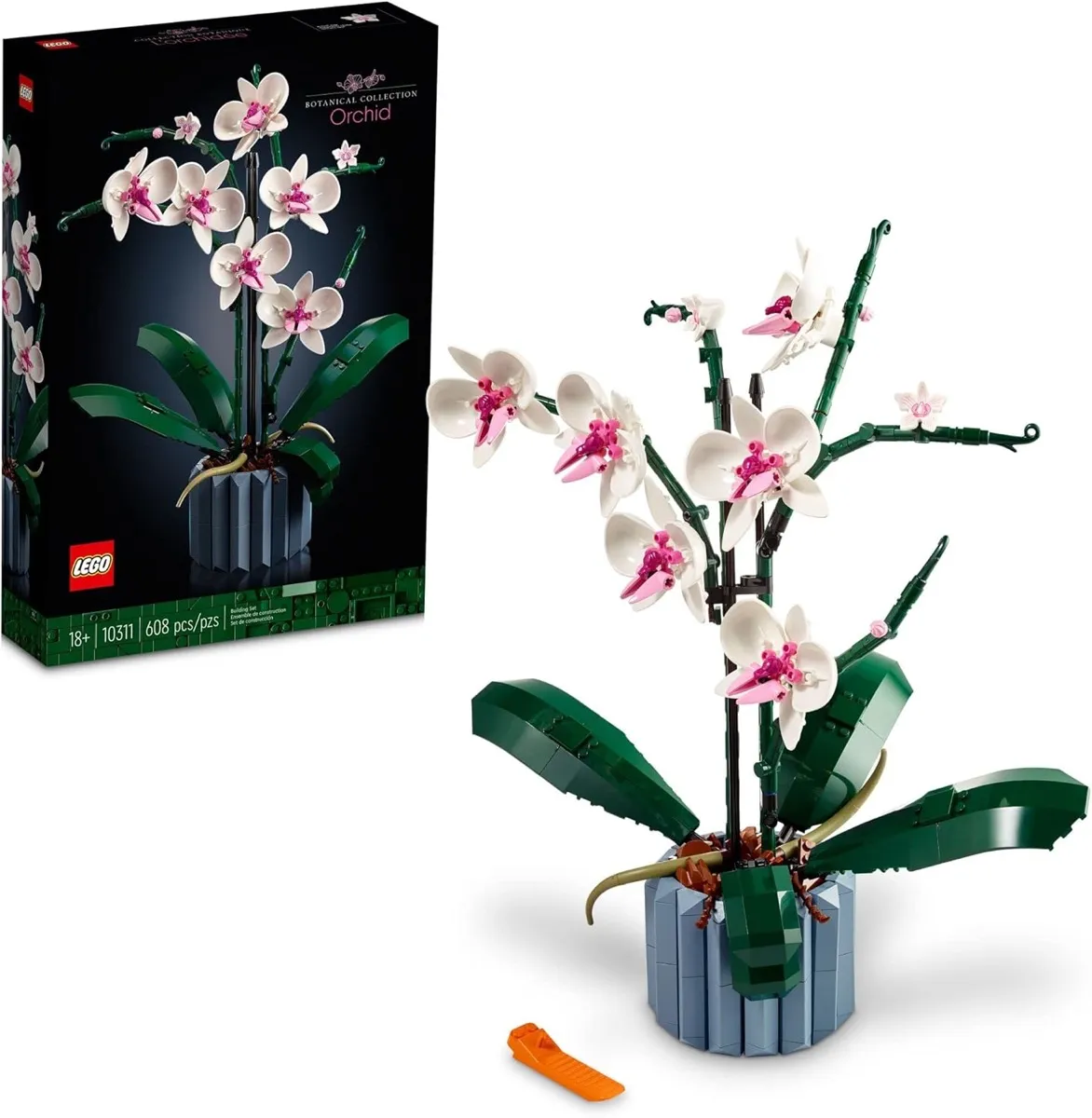 A LEGO orchid flower