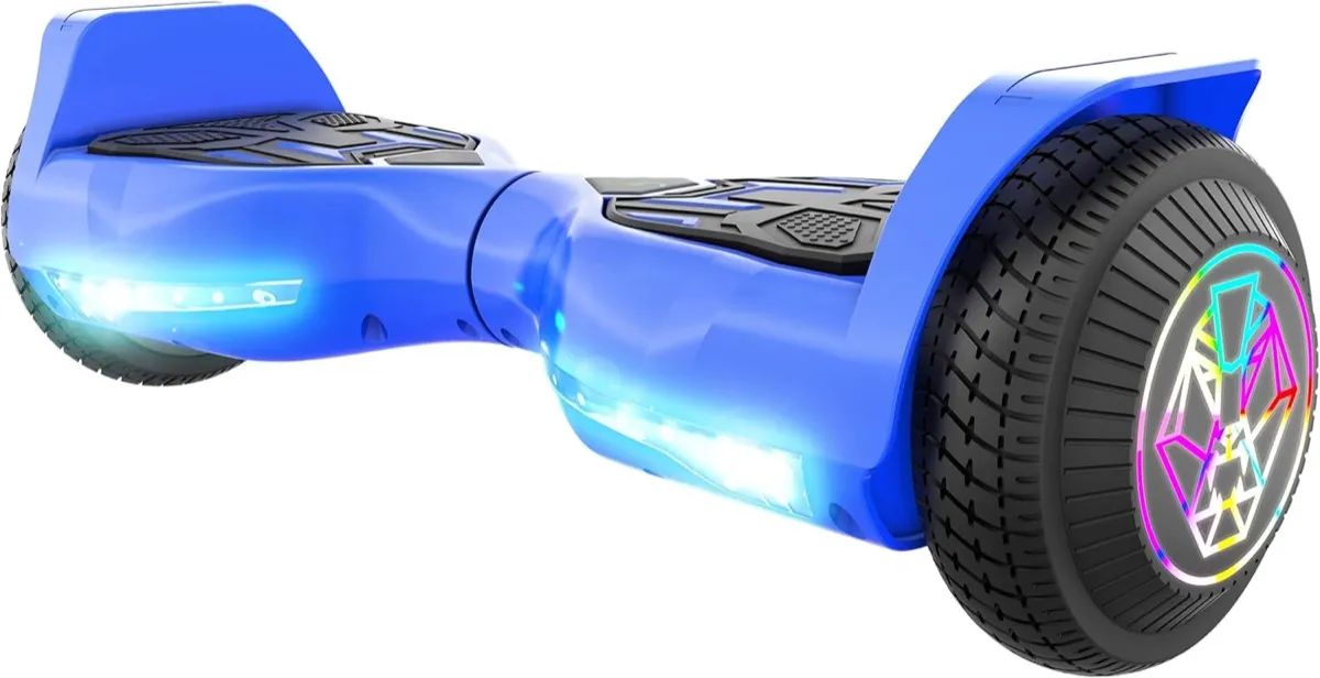 Una patineta voladora Swagboard Twist de color azul de SWAGTRON