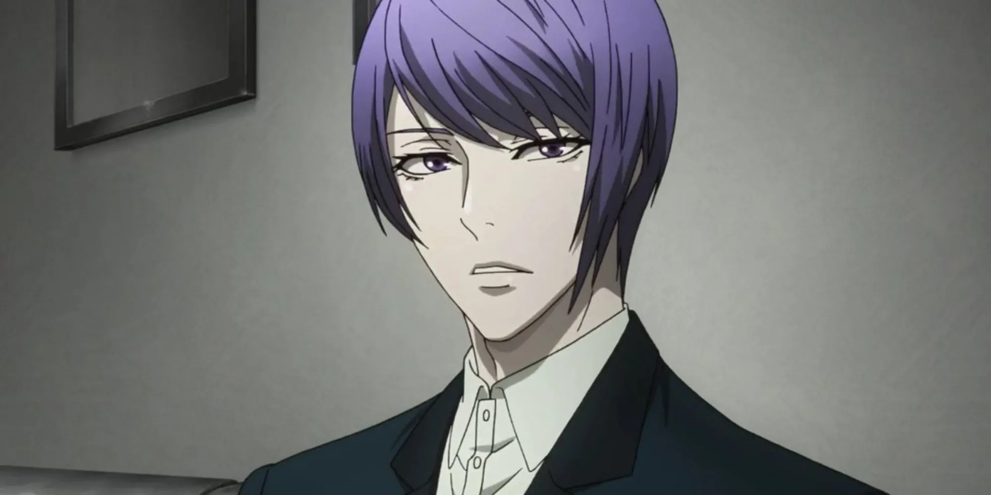 Shuu Tsukiyama parecendo um pouco surpreso