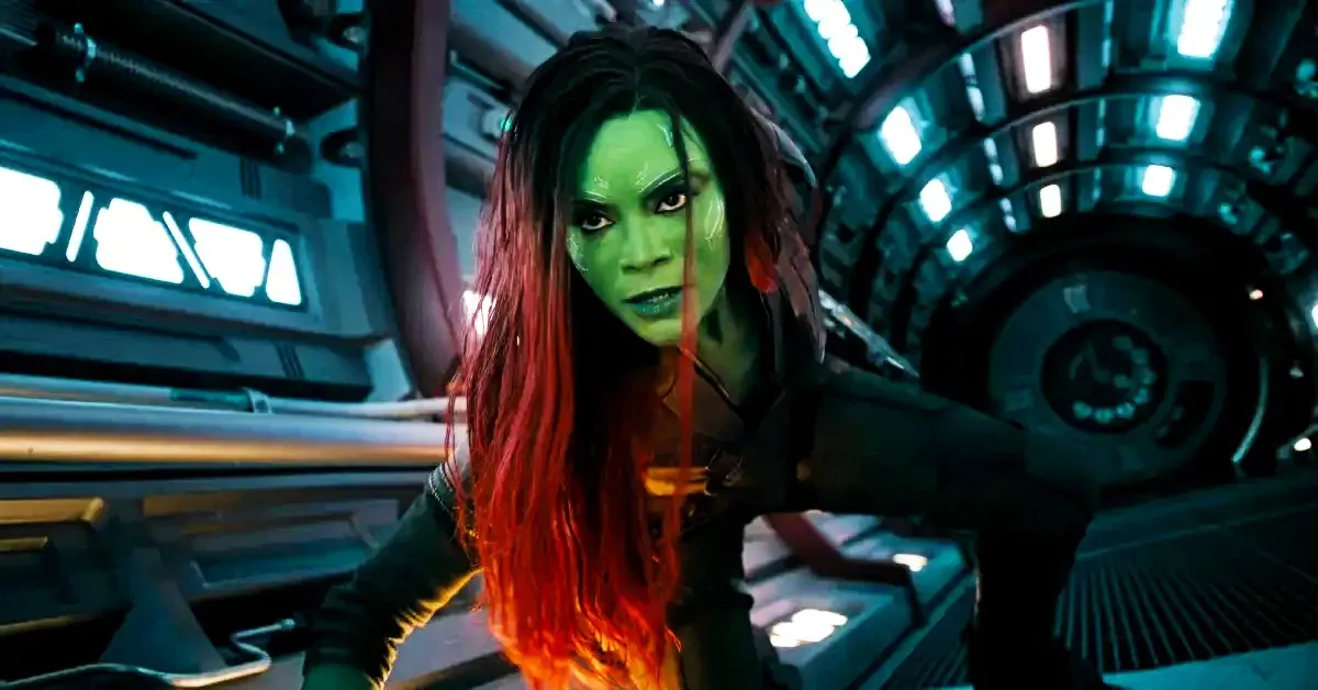 Zoe Saldaña como Gamora en Guardianes de la Galaxia Vol. 3