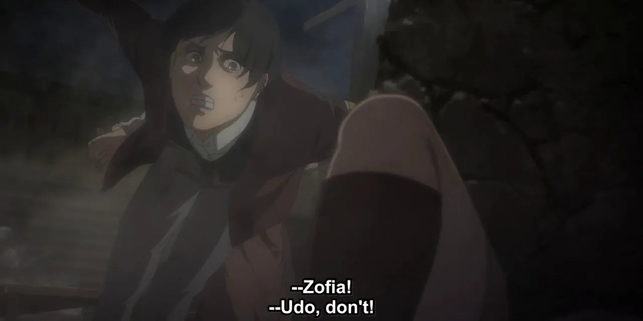 A morte de Zofia e Udo em Attack on Titan