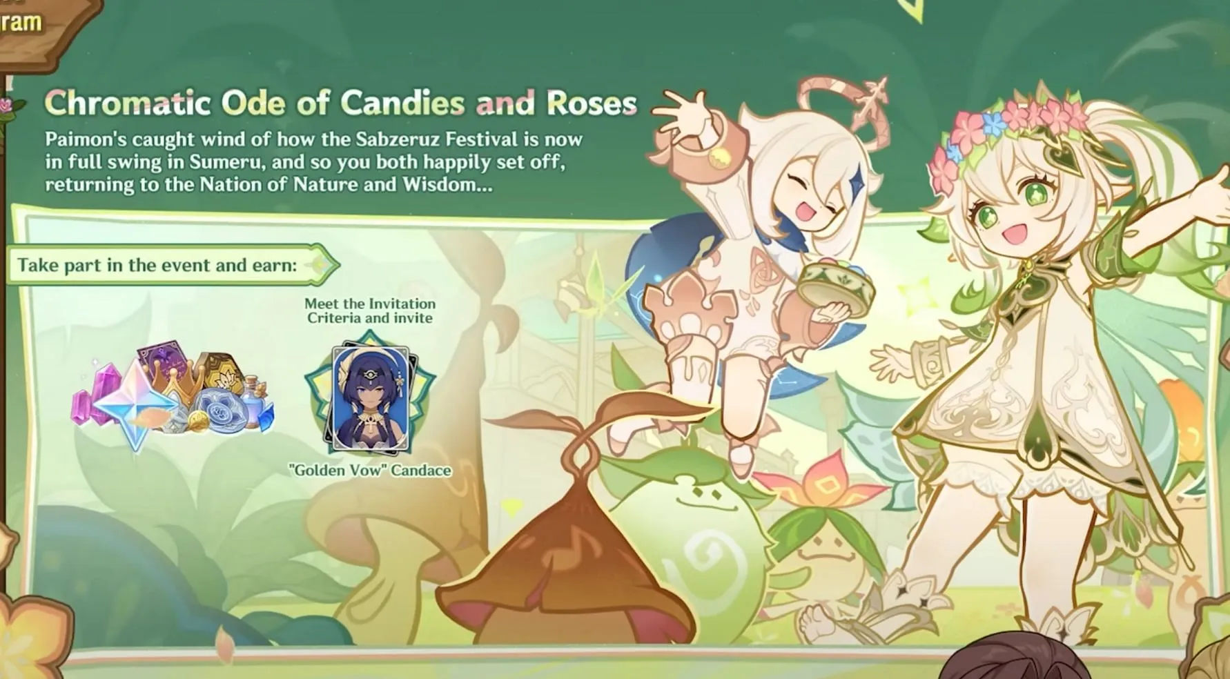 Genshin Impact 5.1의 Chromatic Ode of Candies and Roses 이벤트(이미지 출처: HoYoverse)