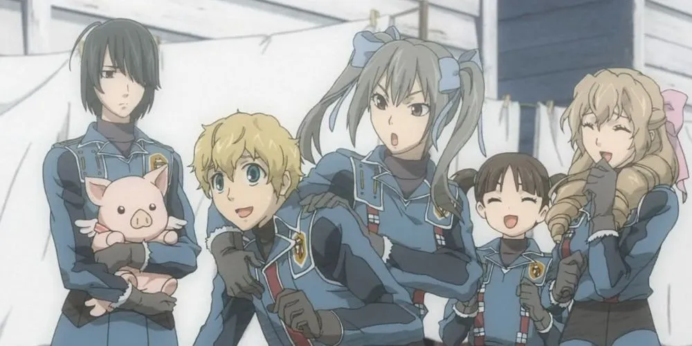 Uma captura de tela do anime Valkyria Chronicles