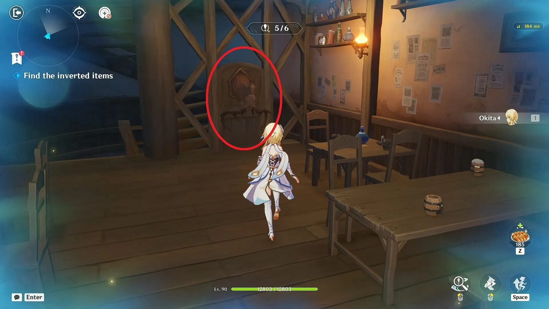 Deer head on the door next to the stairs (Image via HoYoverse)