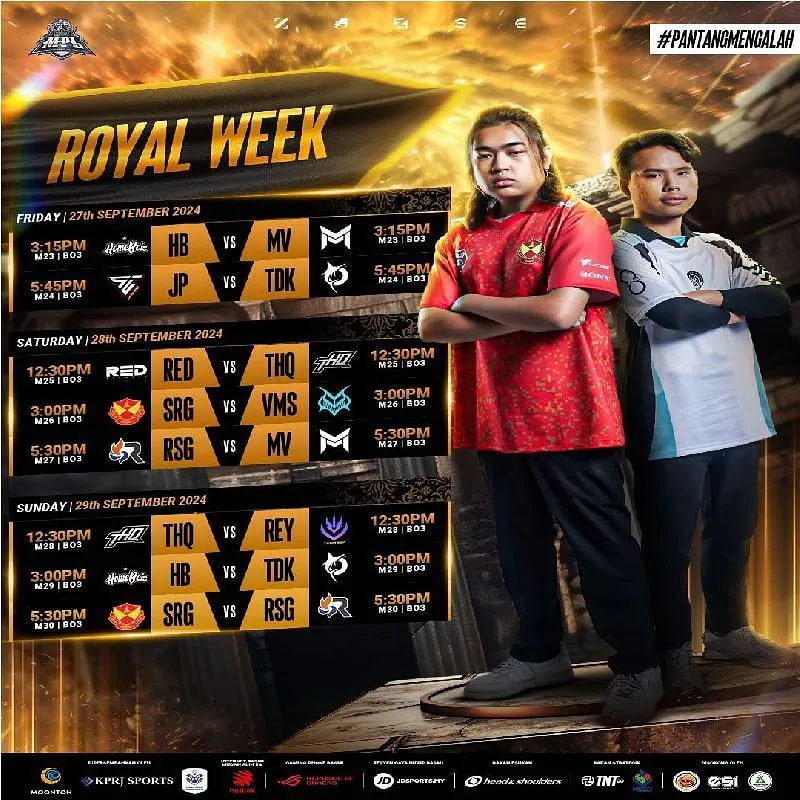 Calendrier de la semaine 4 de la saison 14 de la MPL Malaysia (Image via Moonton Games)