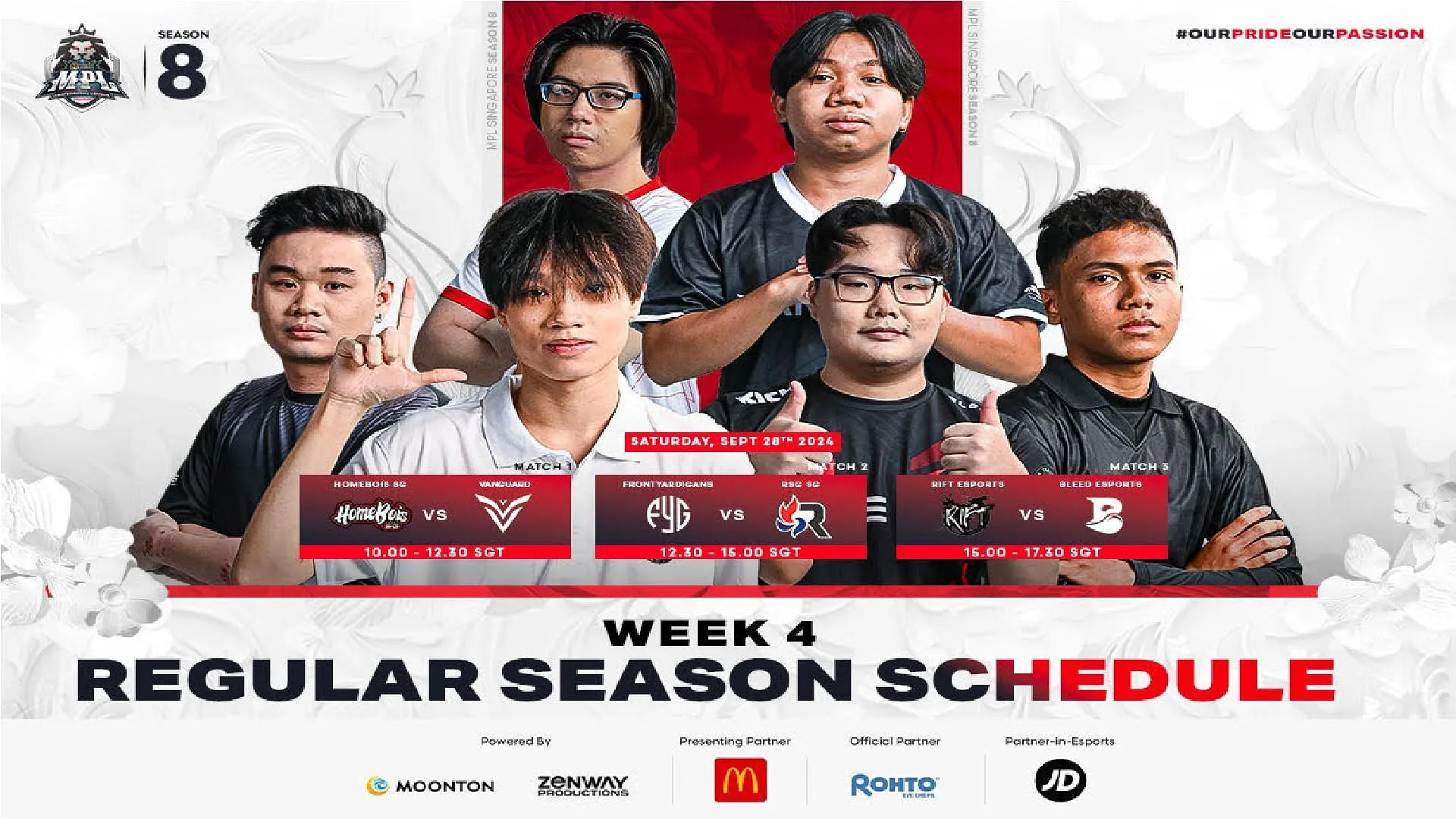 Calendario della settimana 4 della stagione 8 della MPL Singapore (immagine tramite Moonton Games)