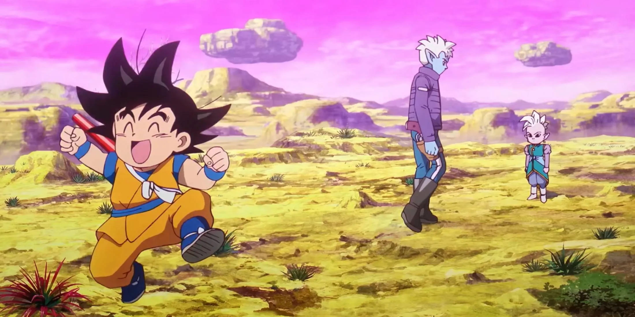 Goku aplaudindo no trailer de Dragon Ball Daima