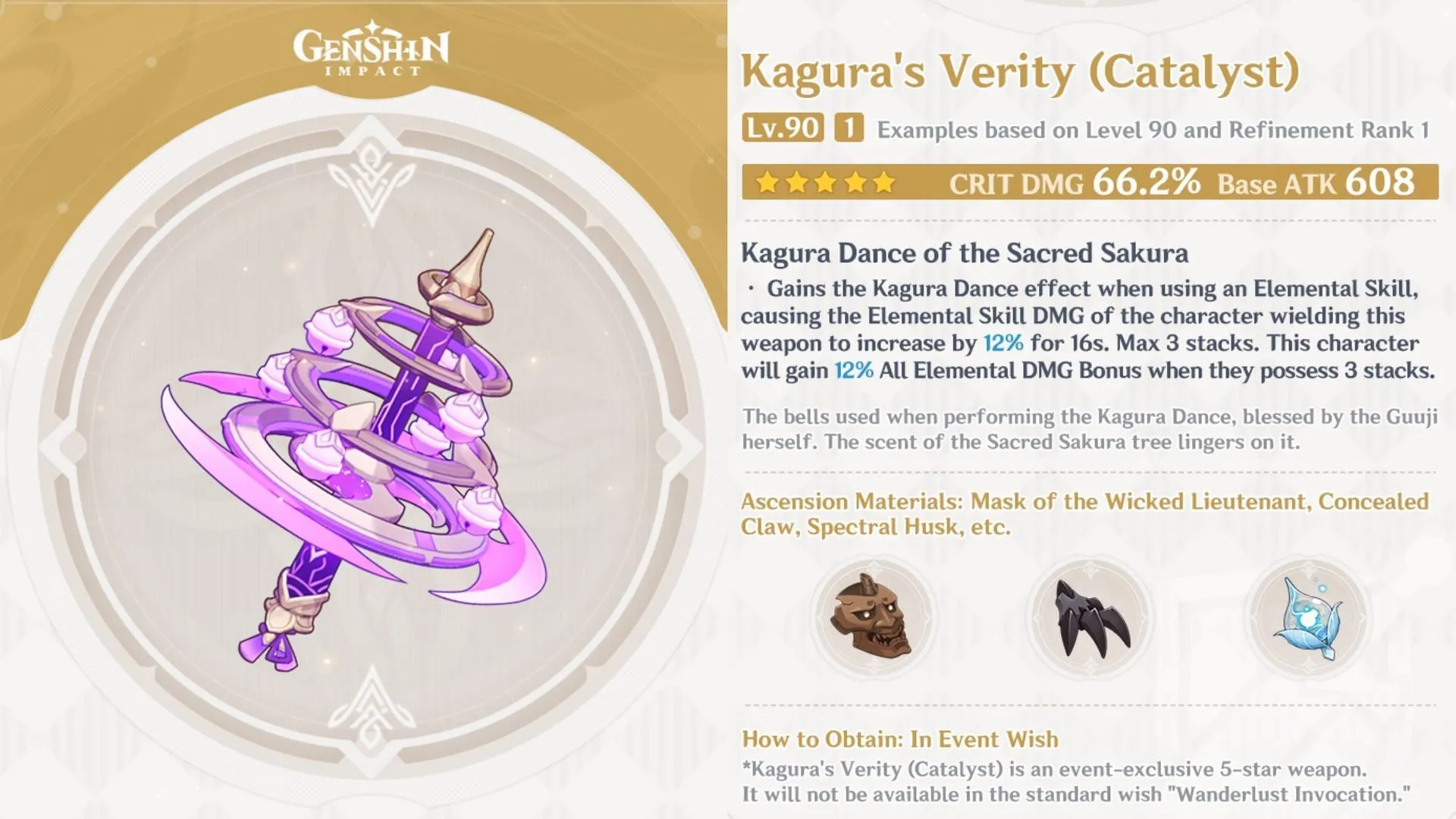 Le Verity de Kagura est une option 5 étoiles fantastique (Image via HoYoverse)