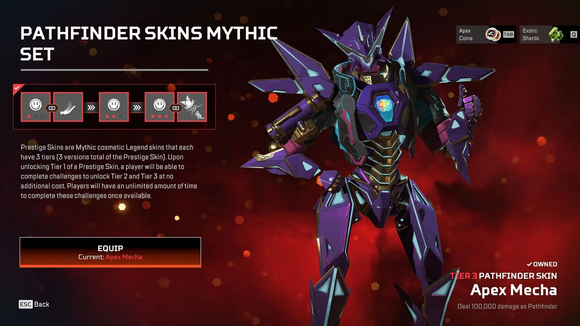 Skin Prestige Pathfinder dans Apex Legends Saison 22 (Image via EA)