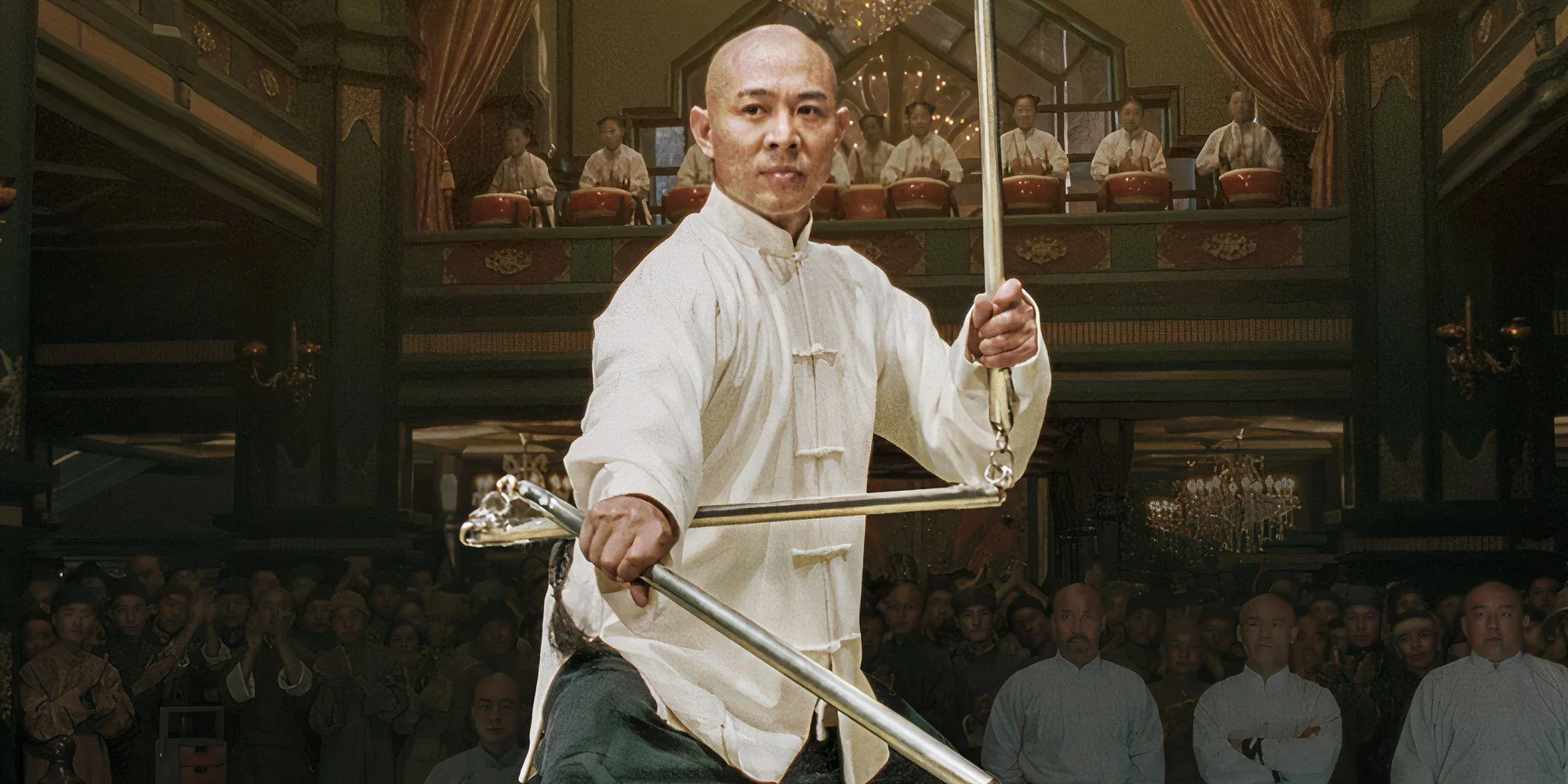 10 Best Jet Li Movies, Ranked Jet Li stands ready to fight with weapon