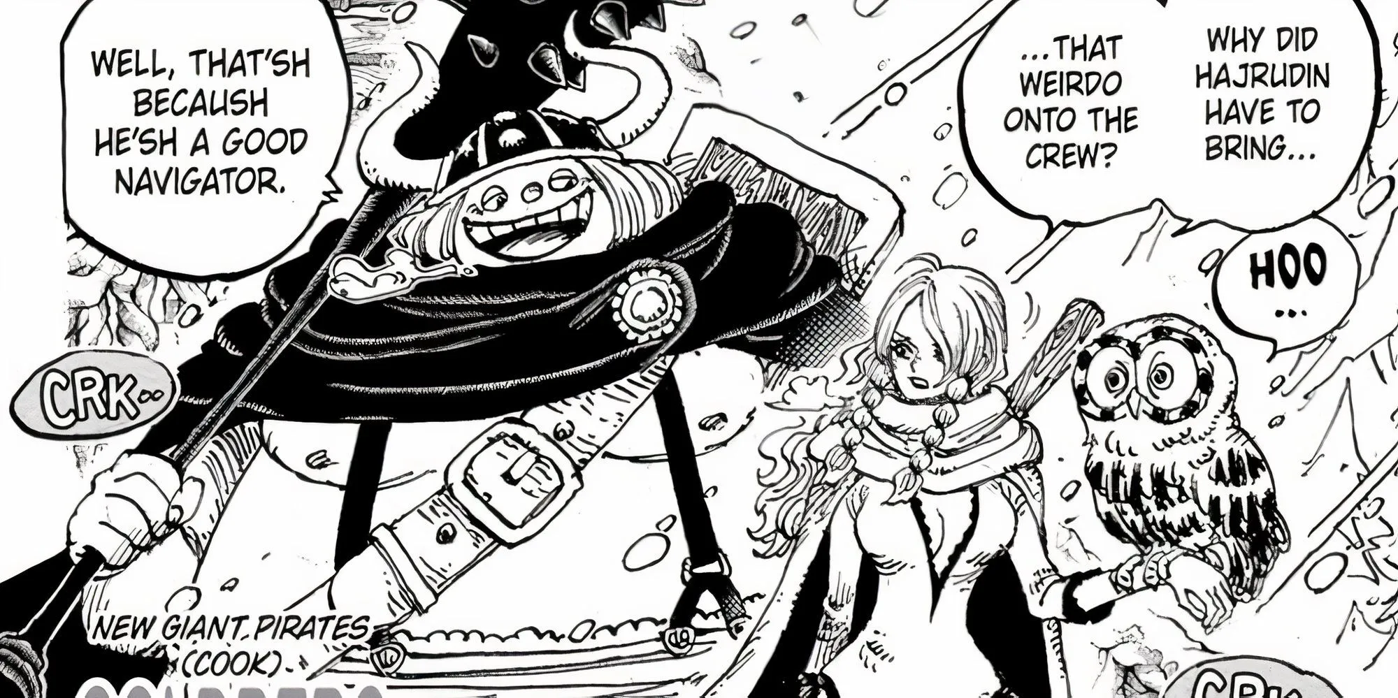 Piratas gigantes Gerd e Goldberg em One Piece