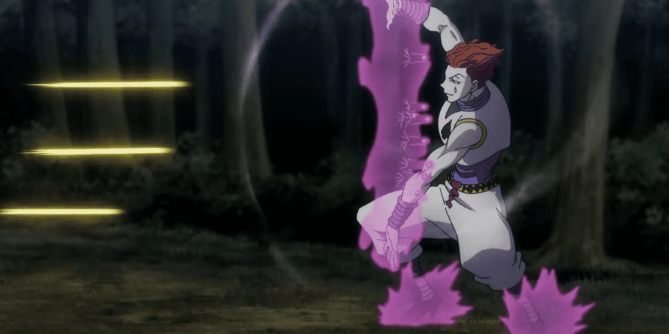 Hisoka utilise du Bungee Gum comme bouclier