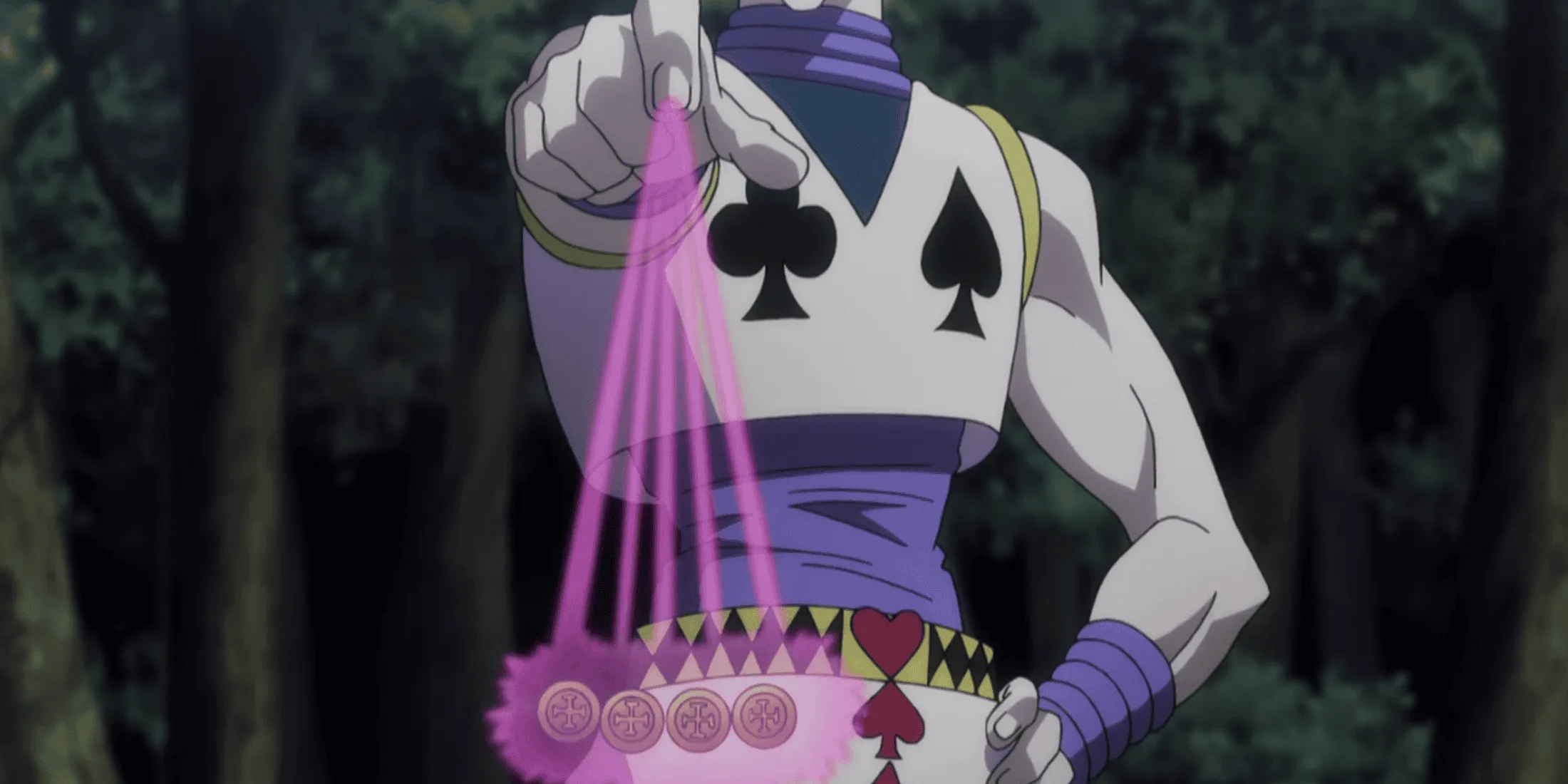 Hisoka utilizza la gomma elastica