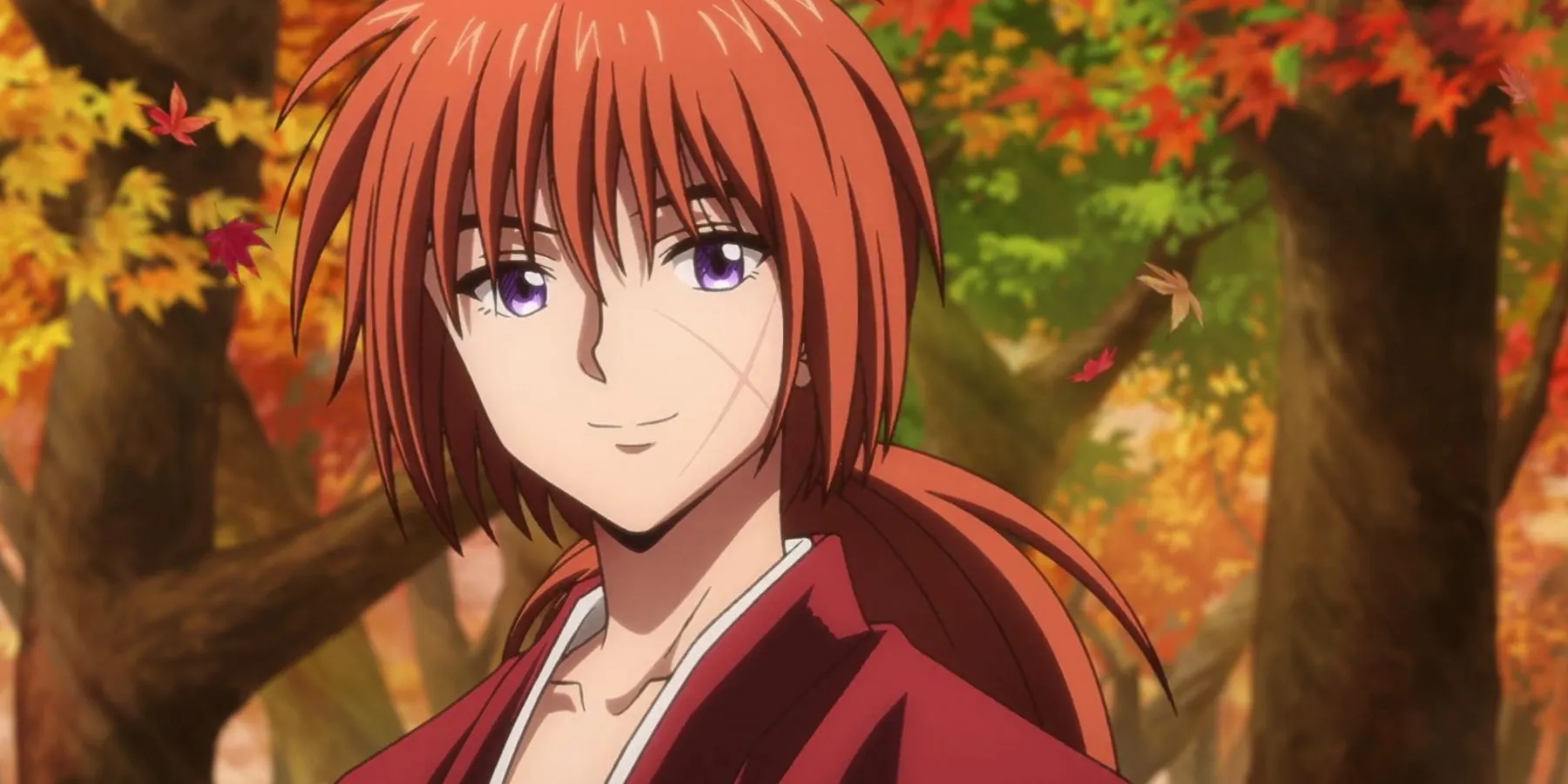 Kenshin Himura (Rurouni Kenshin) anime Kenshin Himura uśmiecha się