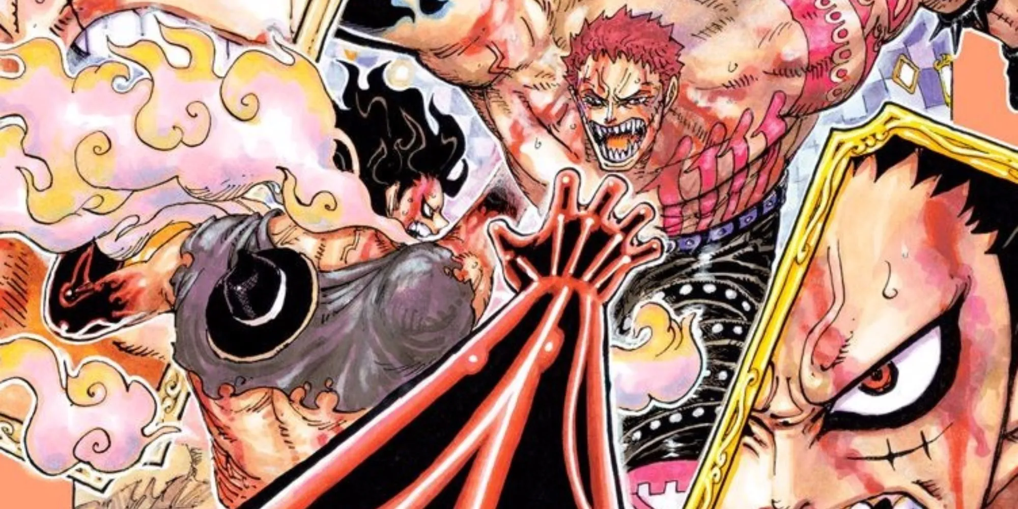 Luffy and Katakuri's battle on the cover of Volume 89 of the manga.