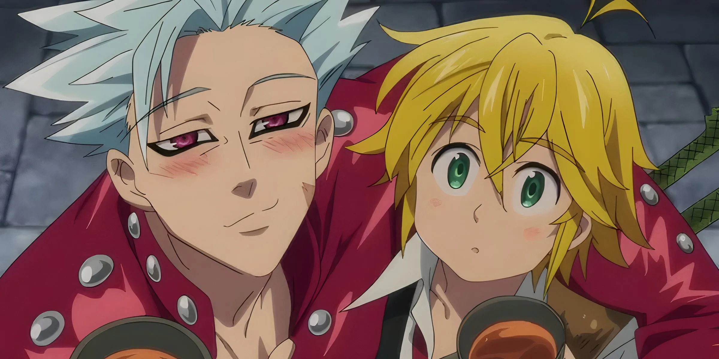 Meliodas and Ban enjoying together