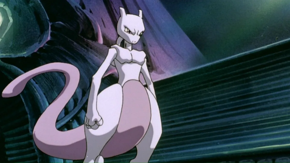 Mewtwo from the animated Pokemon television series.