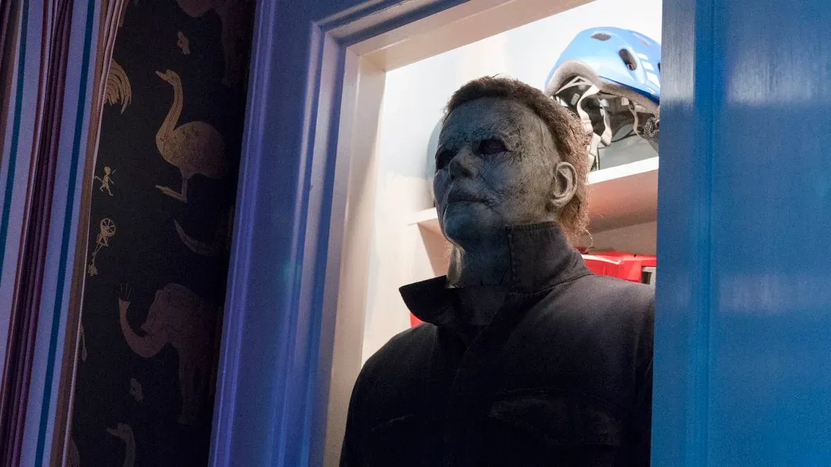 Michael Myers in a closet from Halloween 2018