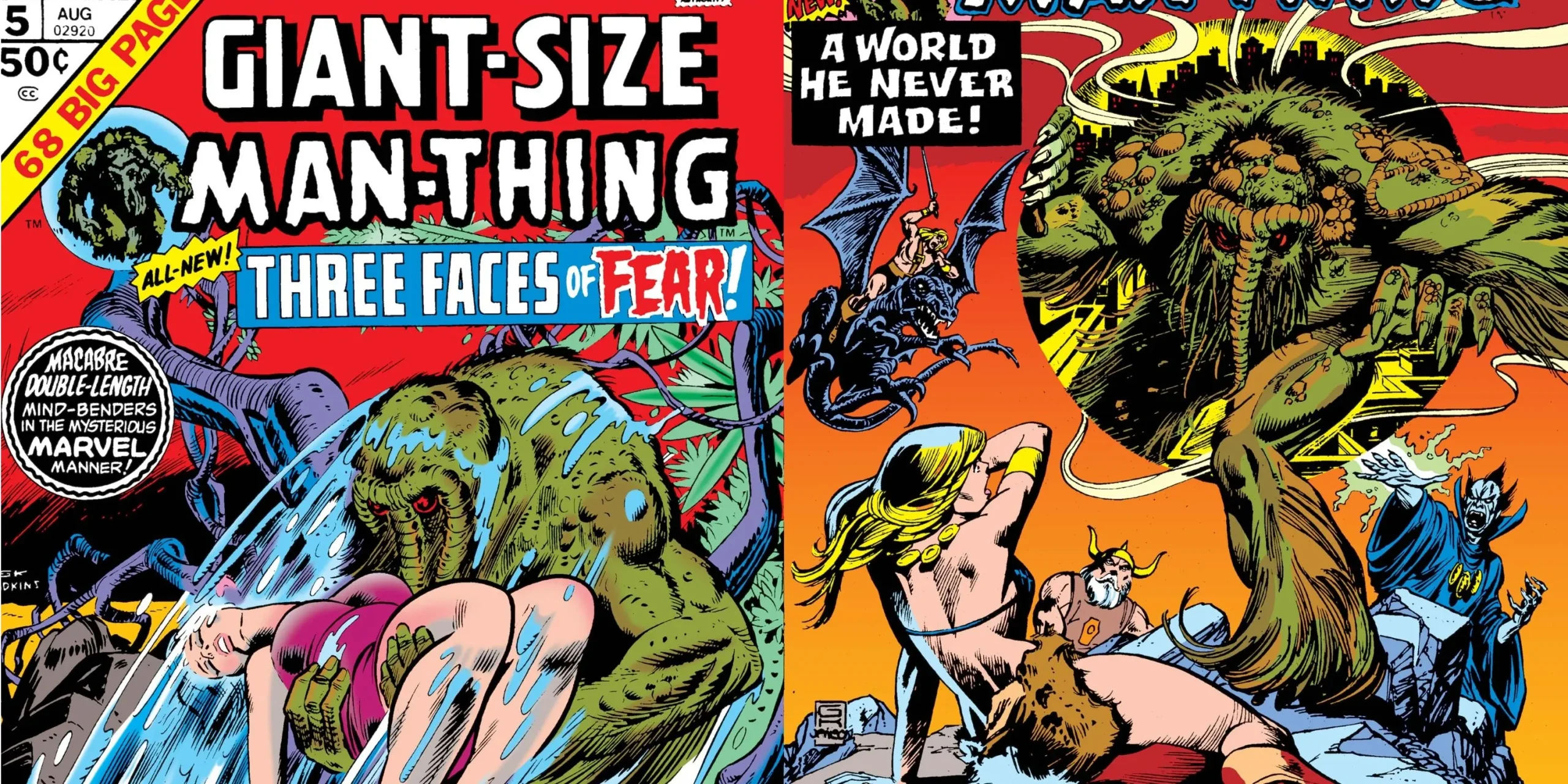 Giant Sized Man-Thing Comic Covers