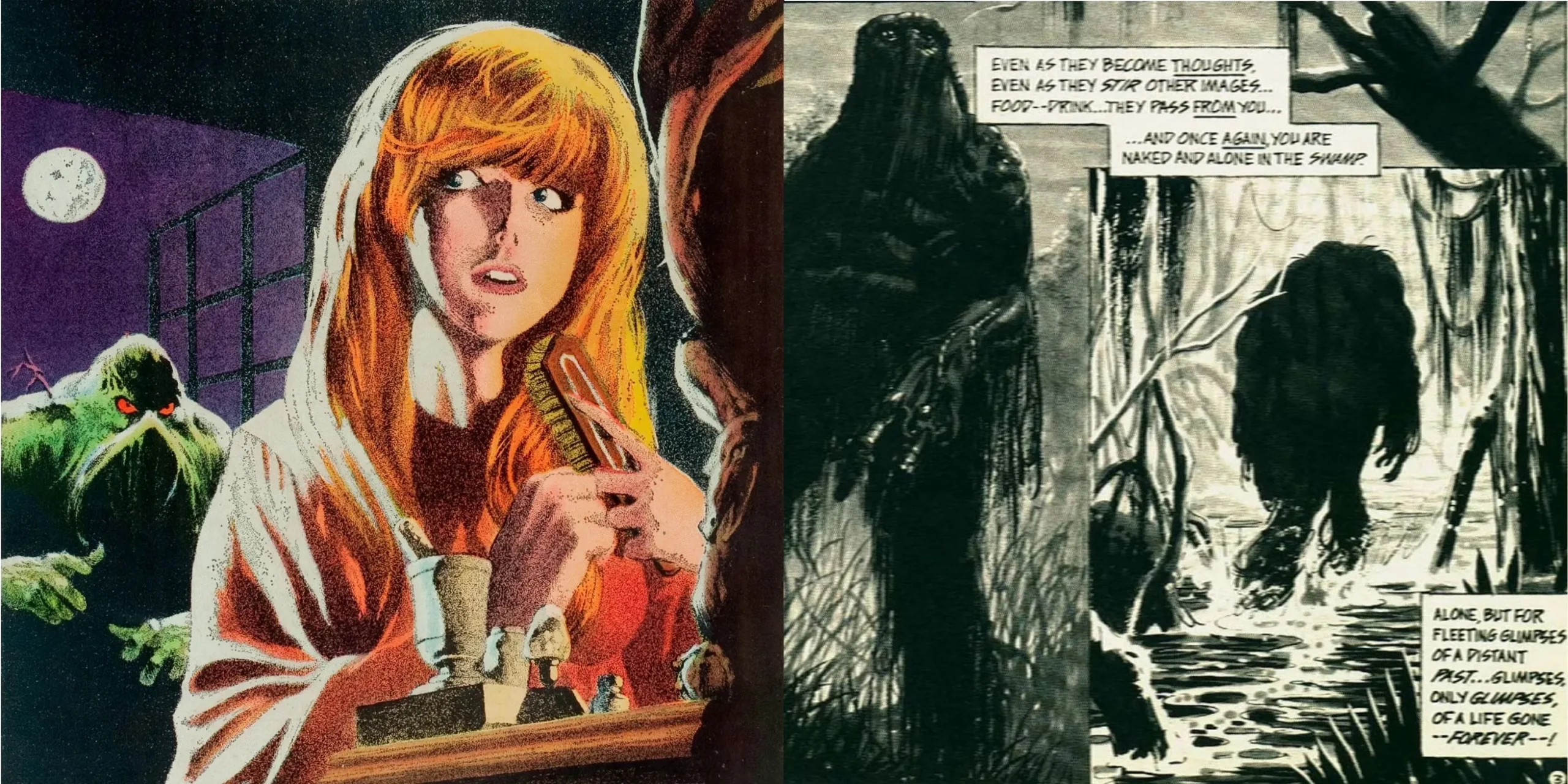 House of Secrets #92 cover and interior featuring Swamp Thing