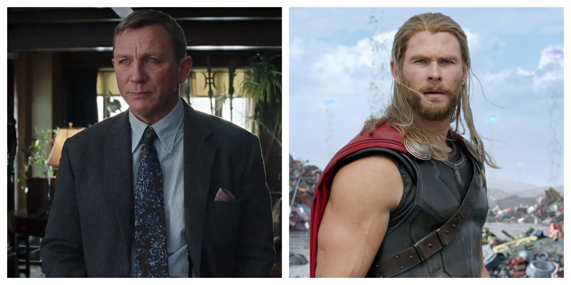 Daniel Craig dans le rôle de Benoît Blanc, Chris Hemsworth dans le rôle de Thor