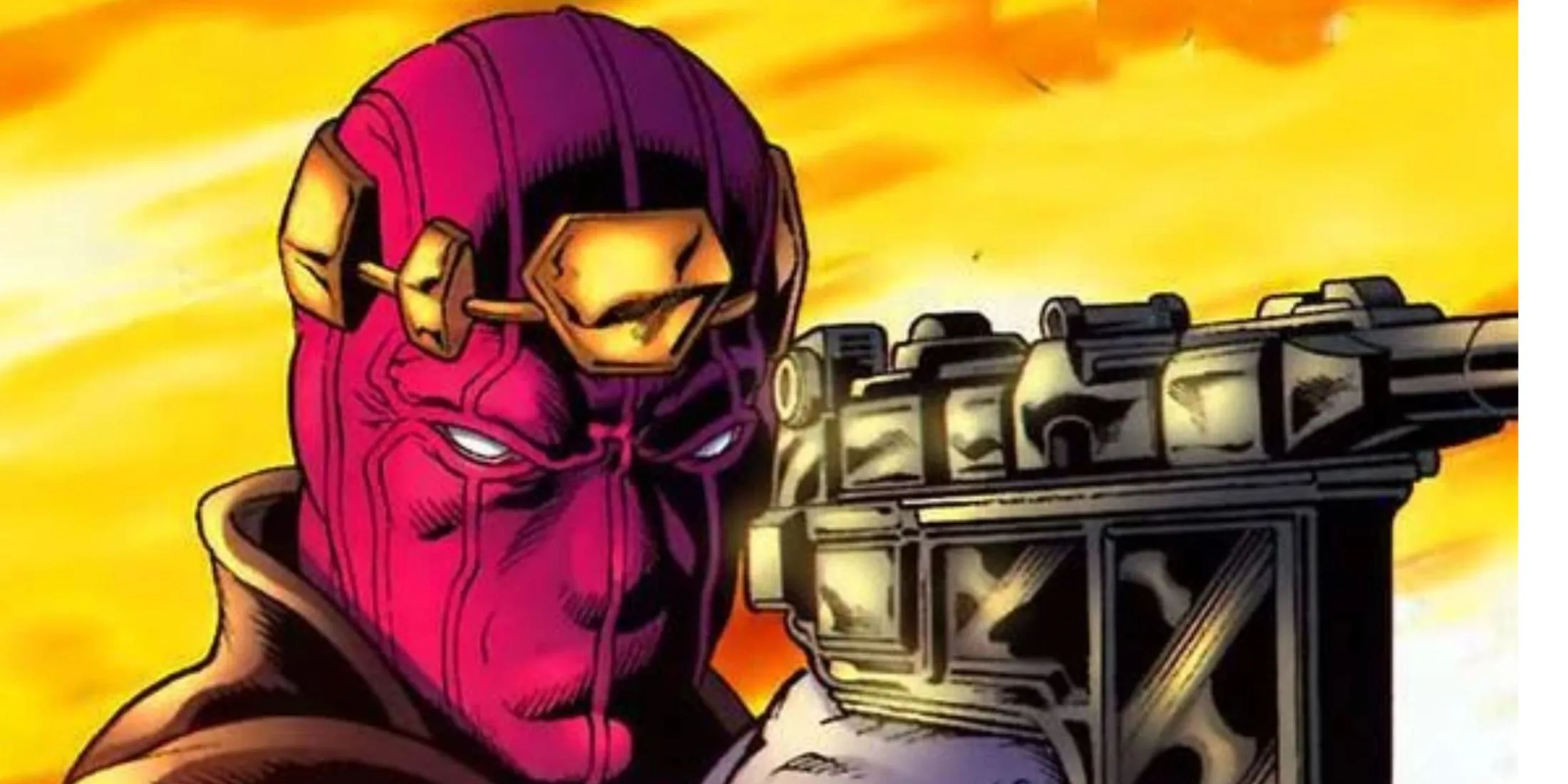 Barón Zemo apuntando con una pistola