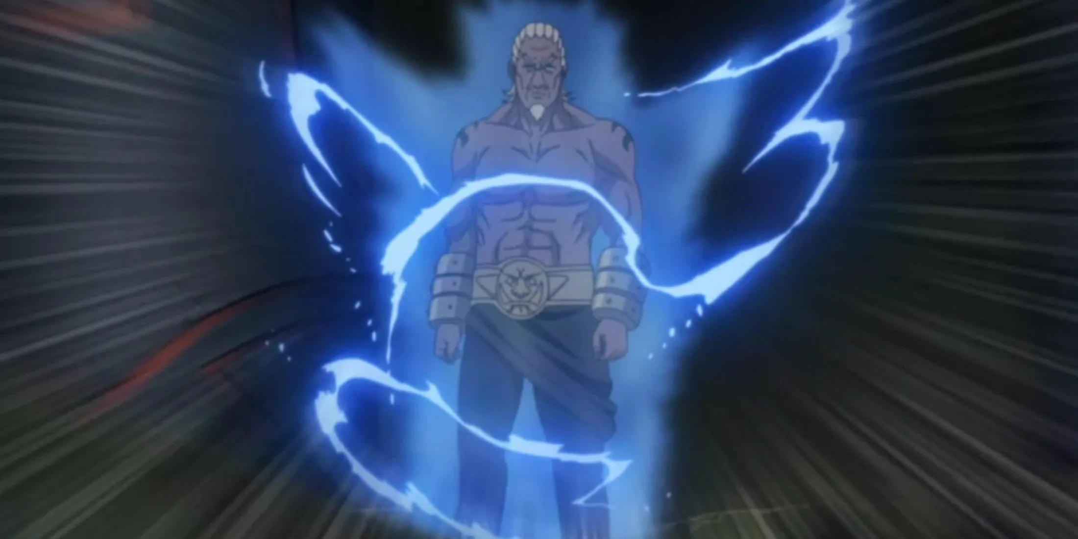 The Fourth Raikage activates Lightning Chakra Mode for the first time against Sasuke in Naruto: Shippuden.