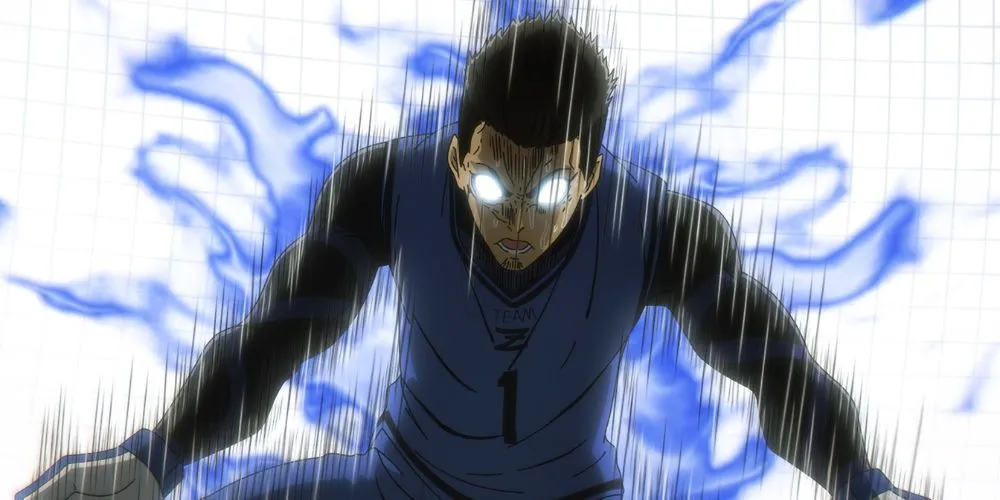 Okuhito Lemon in action as goalkeeper in Blue Lock