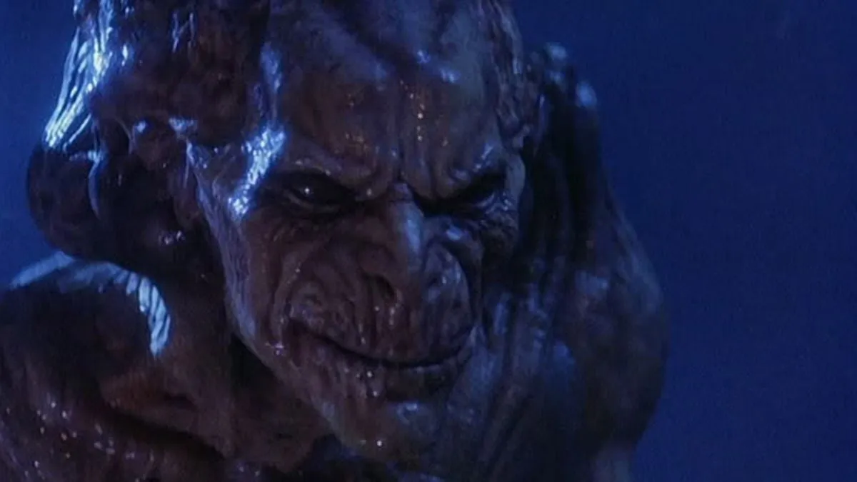 Close da criatura de Pumpkinhead.