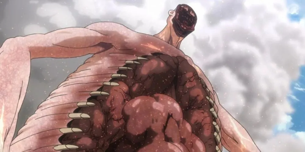 Rod Reiss em forma de Titã Anormal em Attack on Titan