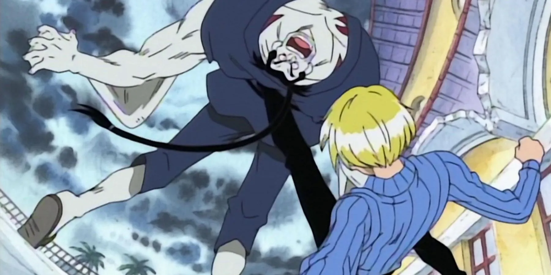 Sanji delivers a kick to Kuroobi