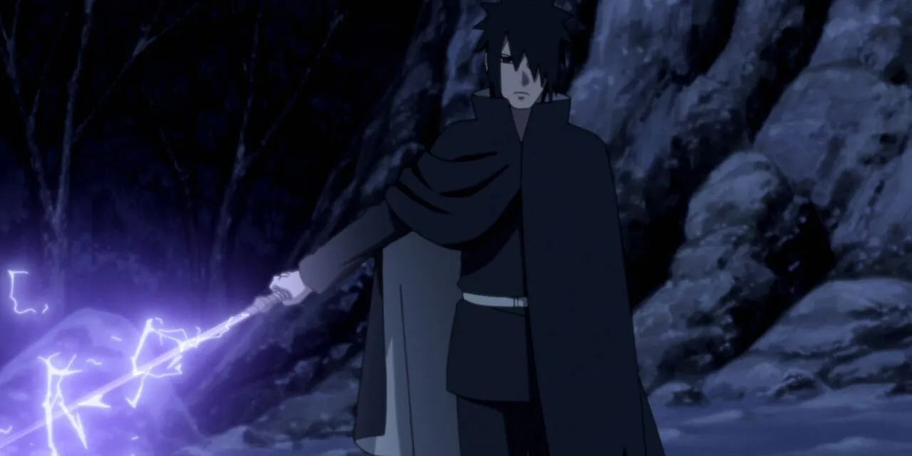 Sasuke canalizando Chidori em Naruto