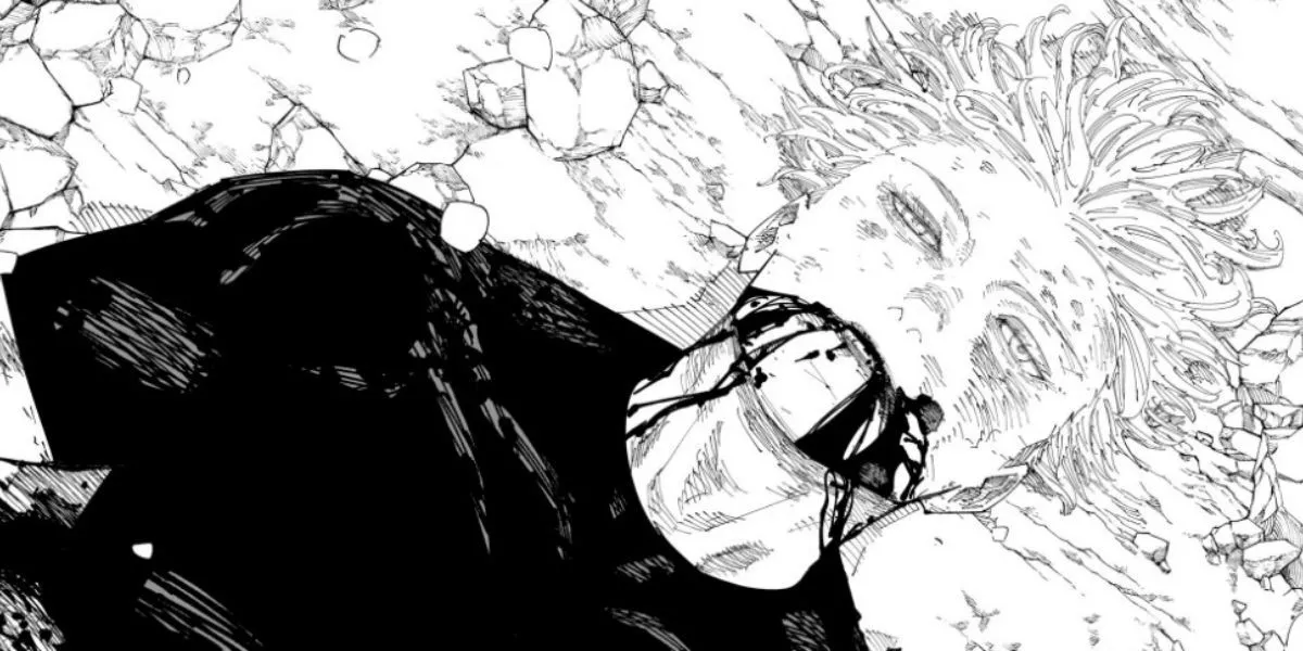 La scena della morte di Satoru Gojo in Jujutsu Kaisen 239