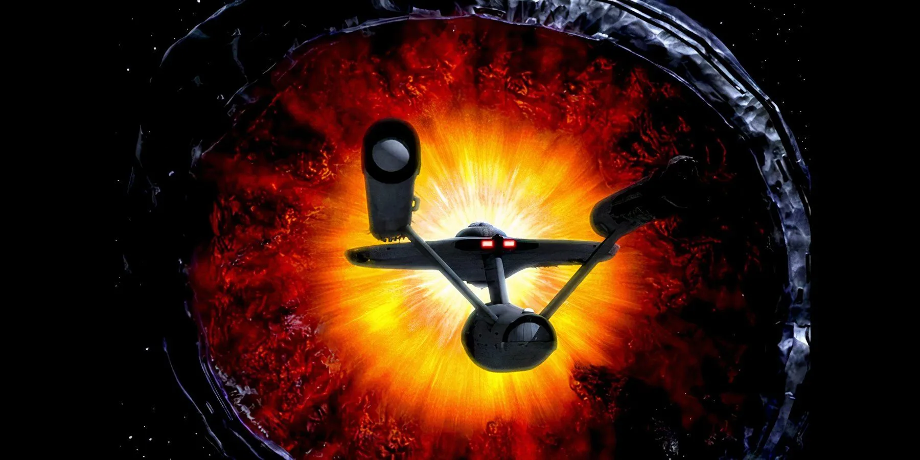 A USS Constellation enfrentando o Planet Killer em Star Trek: The Doomsday Machine