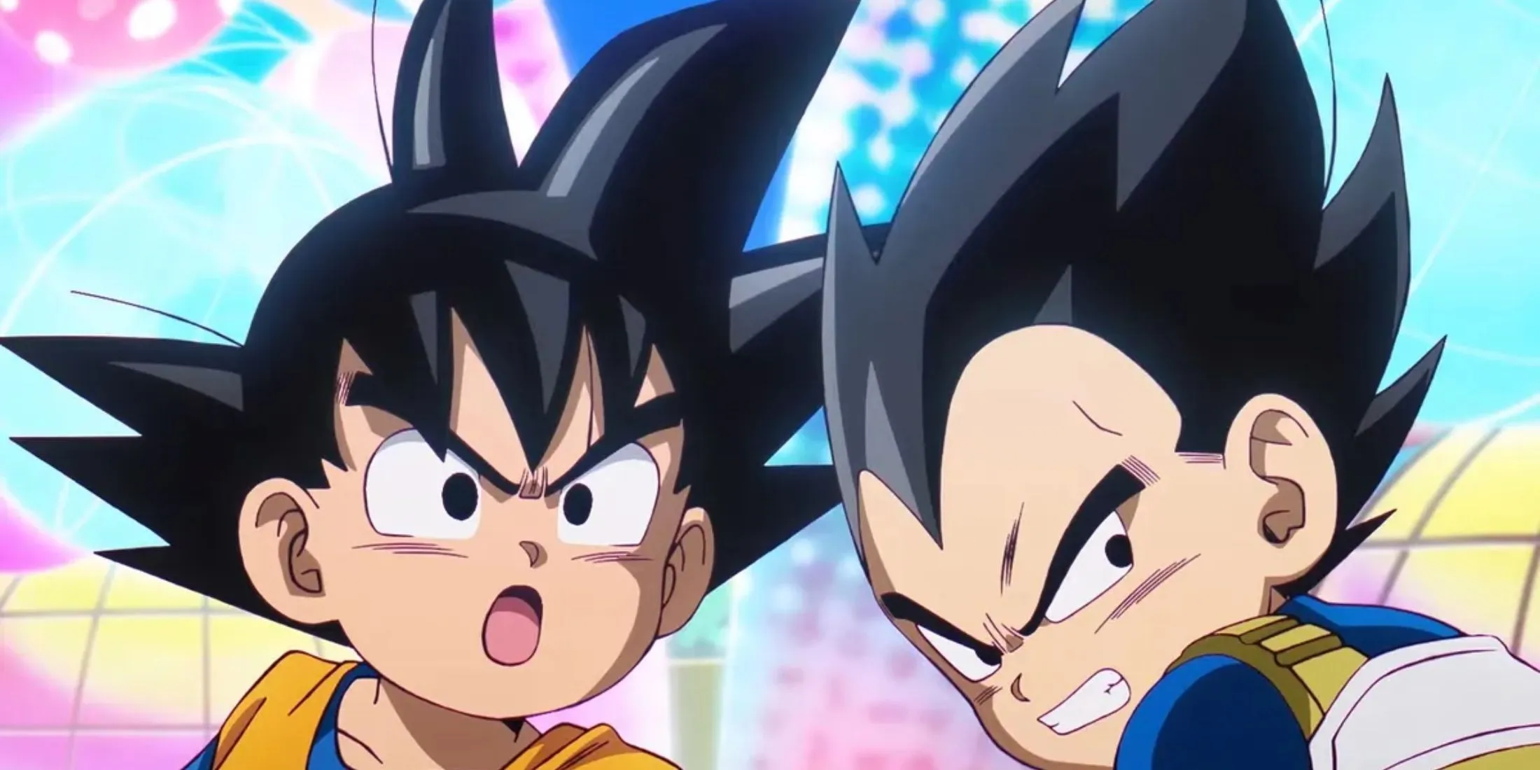 Goku and Vegeta depicted in a screenshot from a Dragon Ball: Daima trailer, showcasing the anime's potential for more content in the game beyond Goku.