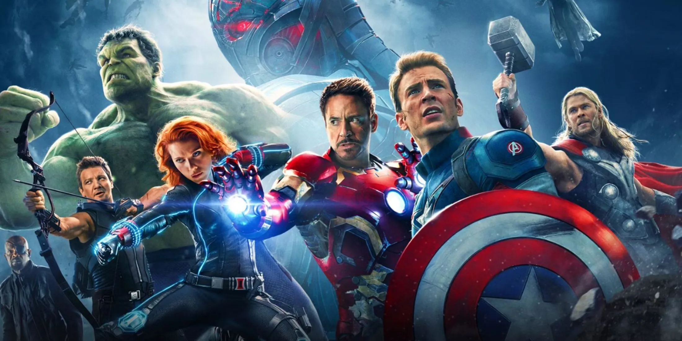 The original MCU Avengers members - Hulk, Hawkeye, Black Widow, Iron Man, Captain America, and Thor