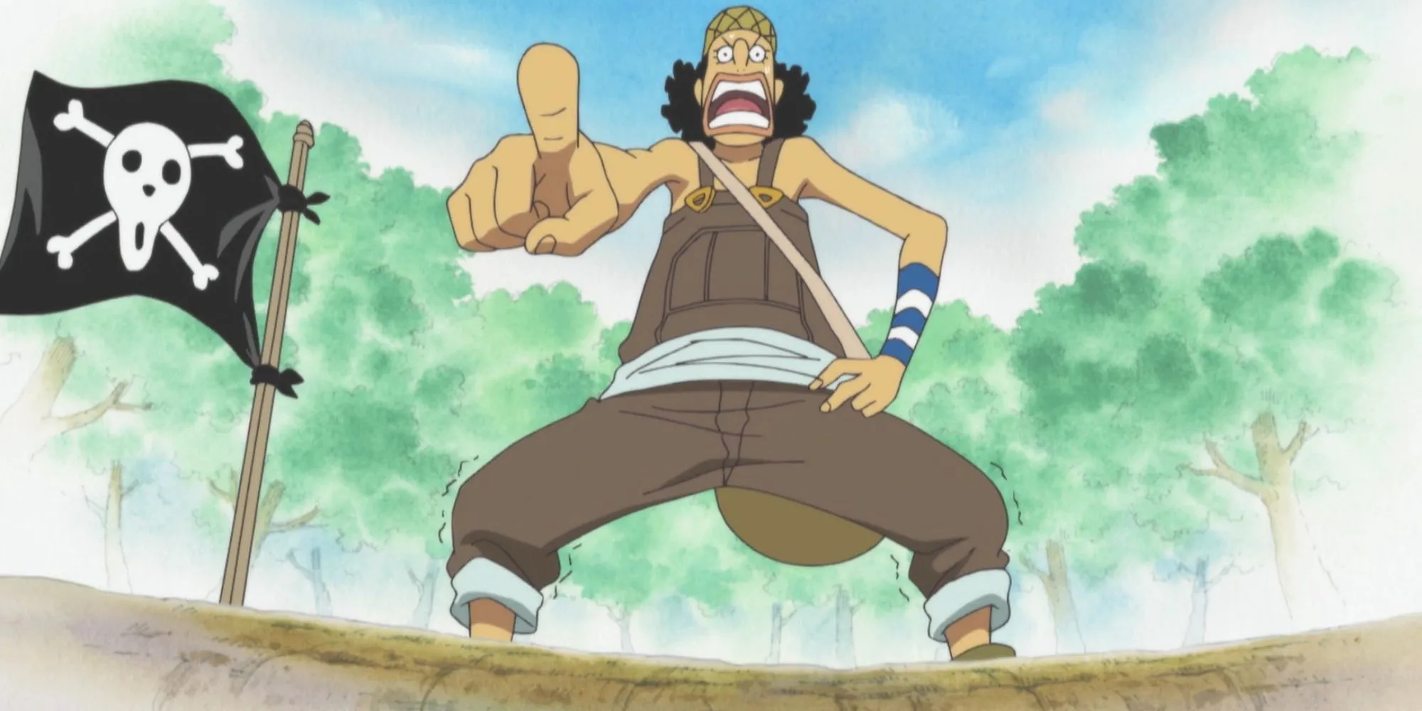 Introduction d'Usopp dans l'arc du village du sirop.