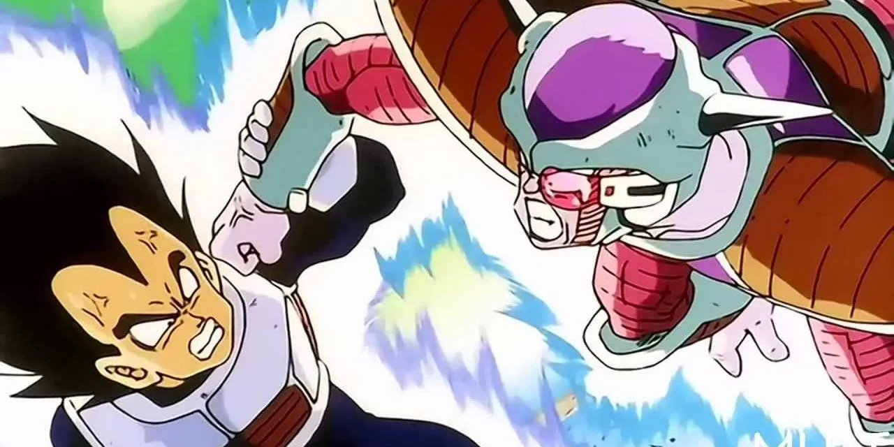 Vegeta e Freezer combattono in Dragon Ball Z