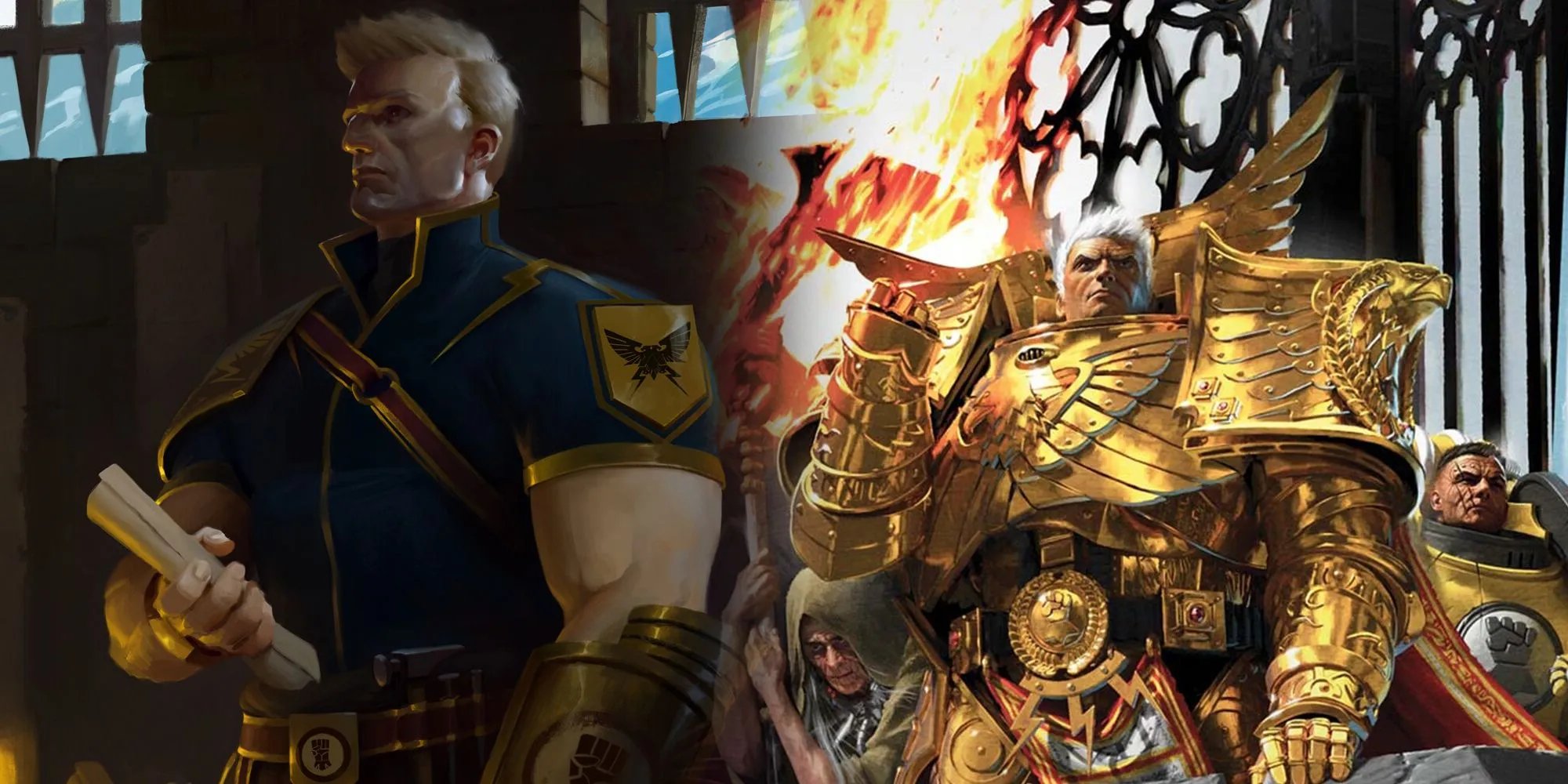 Warhammer 40k - Showing Rogal Dorn In Armor And Without It