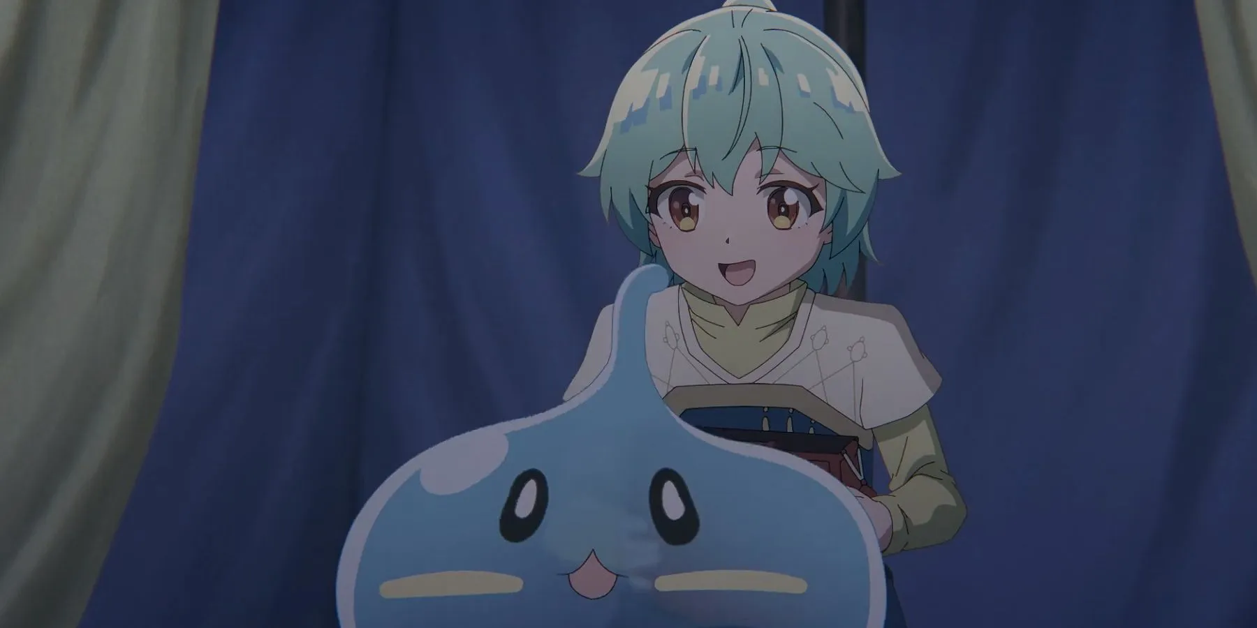 episódio 8 do anime domador mais fraco ivy mostrando slime para outros personagens