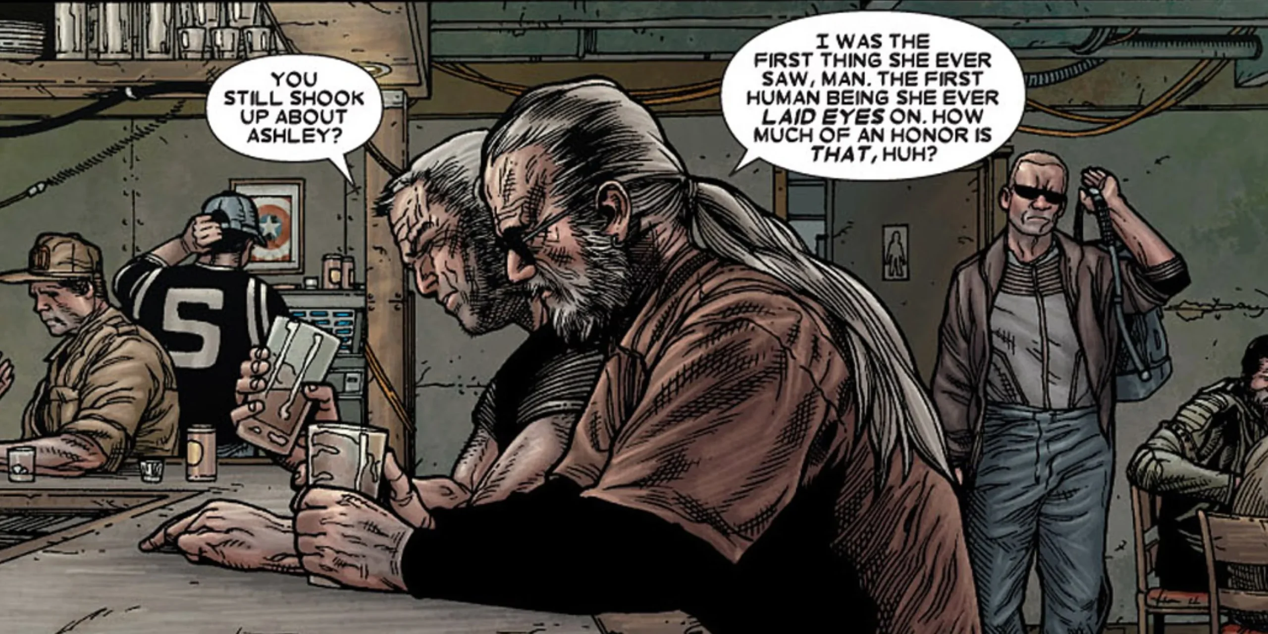 Wolverine and Hawkeye as elders