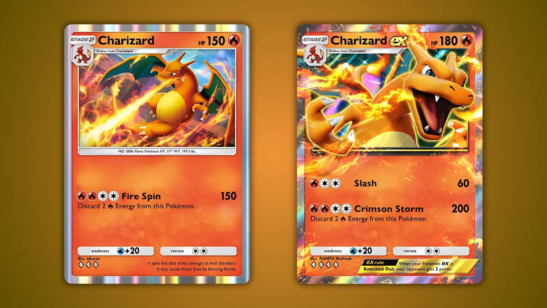 Carte normali contro carte EX (immagine tramite The Pokemon Company)