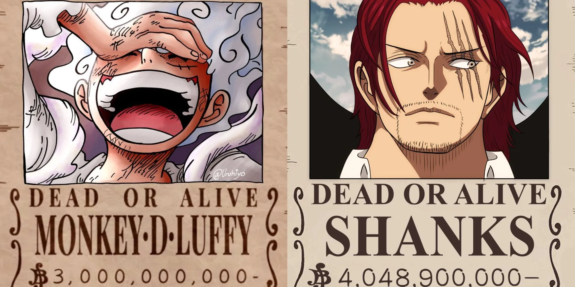 Recompensa de Luffy y Shanks