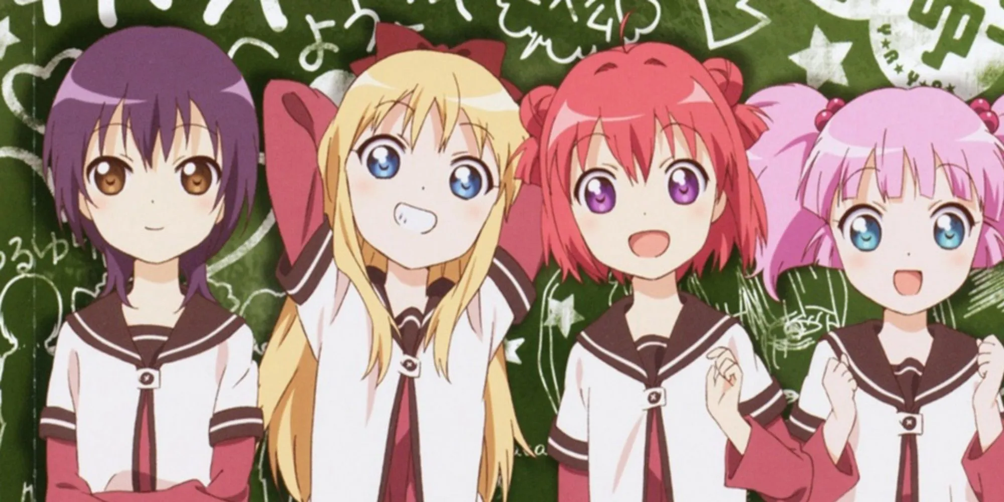 Los personajes principales de YuruYuri juntos