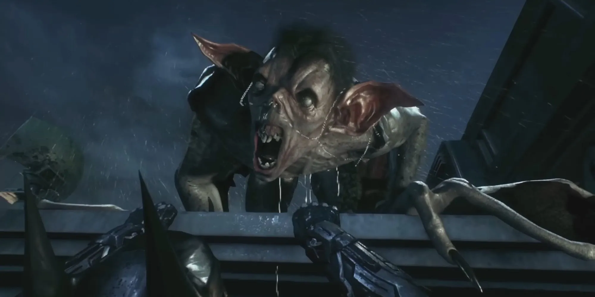 Man-Bat jumpscaring Batman w Batman: Arkham Knight