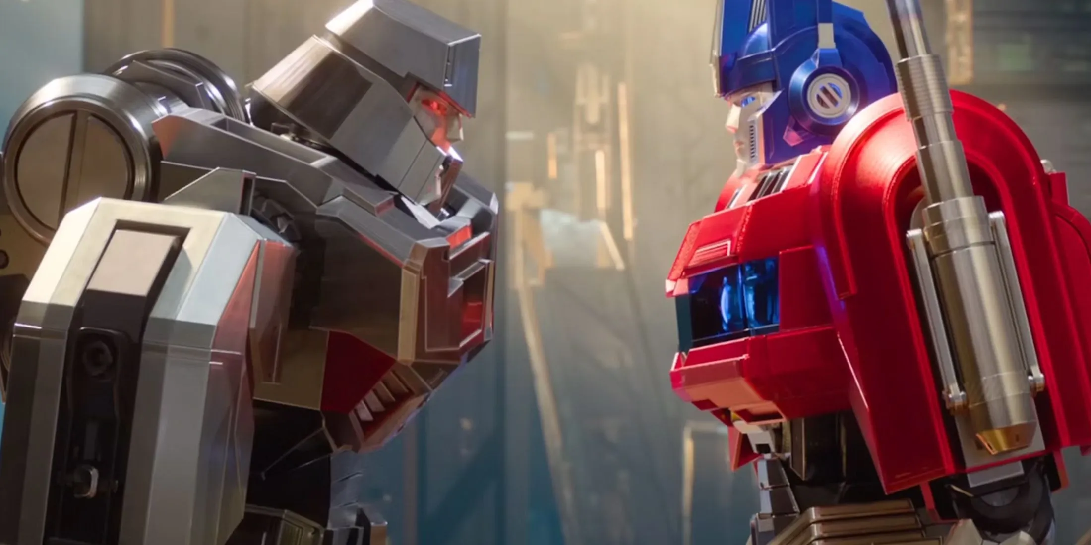 Megatron et Optimus Prime dans Transformers One